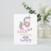 腹ペコユニコーン カラフルユニコーンアート かわいいアート ポストカード (スタンド正面)