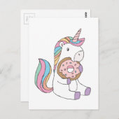 腹ペコユニコーン カラフルユニコーンアート かわいいアート ポストカード (正面/裏面)