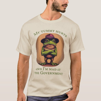 腹痛カエルデザイン Tシャツ