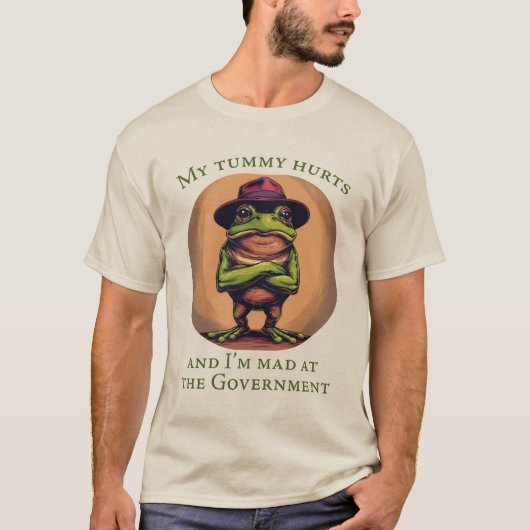 腹痛カエルデザイン Tシャツ (正面)