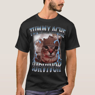 腹痛サバイバー猫ミーム Tシャツ