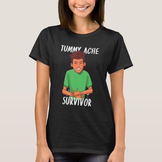 腹痛サバイバー おなかの痛み 過敏性腸症候群 男性 キッズ Tシャツ (正面)