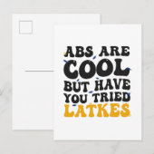 腹筋はかっこいいけど、ハヌカのラトケス試した？ インビテーションポストカード (正面/裏面)