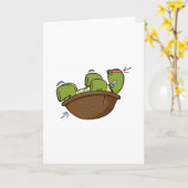 腹筋を鍛えるためのカメのエクササイズ カード (黄色い花)