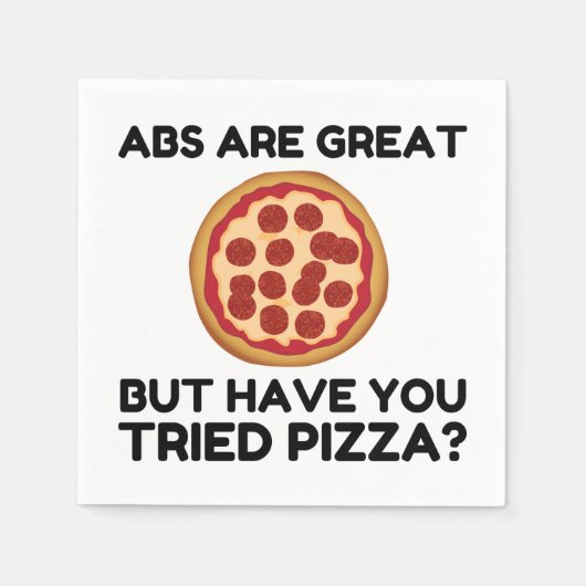 腹筋ピザ スタンダードカクテルナプキン (正面)