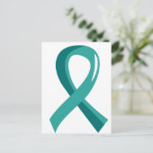 腹膜がん ティール リボン 3 ポストカード (スタンド正面)
