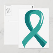 腹膜がん ティール リボン 3 ポストカード (正面/裏面)