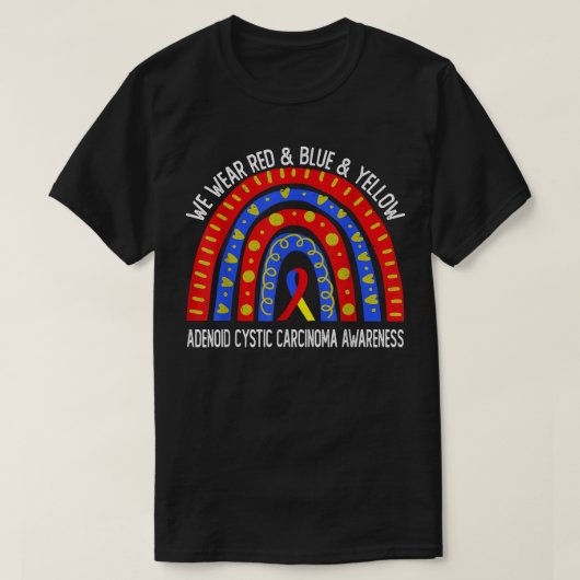 腺様嚢胞癌認識度虹 Tシャツ (デザイン正面)
