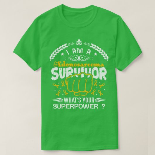 腺肉腫認識度生存者Whats Your Superpo Tシャツ (デザイン正面)