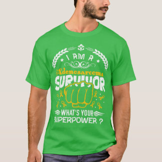 腺肉腫認識度生存者Whats Your Superpo Tシャツ