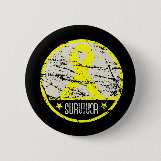 膀胱がんを克服した月面のヴィンテージ 缶バッジ (正面)