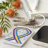 膀胱がんエンジェル認識度リボンキーチェーン キーホルダー (正面右)