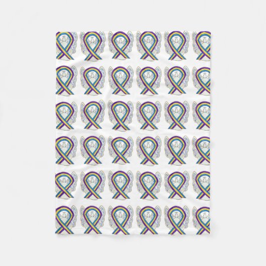 膀胱がんエンジェル認識度リボンソフトブランケット フリースブランケット (正面)