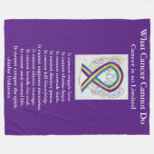 膀胱がん認識度リボンアートチェモブランケット フリースブランケット (正面(横))