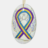 膀胱がん認識度リボンエンジェルオーナメント セラミックオーナメント (左)