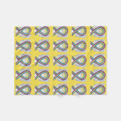 膀胱がん認識度リボンエンジェルブランケット フリースブランケット (正面(横))