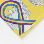 膀胱がん認識度リボンエンジェルブランケット フリースブランケット (角)