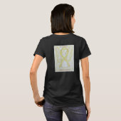 膀胱がん認識度リボンカスタムシャツ Tシャツ (裏面フル)