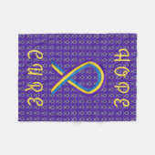 膀胱がん認識度リボンソフトケモブランケット フリースブランケット (正面(横))