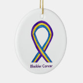 膀胱がん認識度リボンホリデーオーナメント セラミックオーナメント (右)