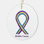 膀胱がん認識度リボンホリデーオーナメント セラミックオーナメント (左)