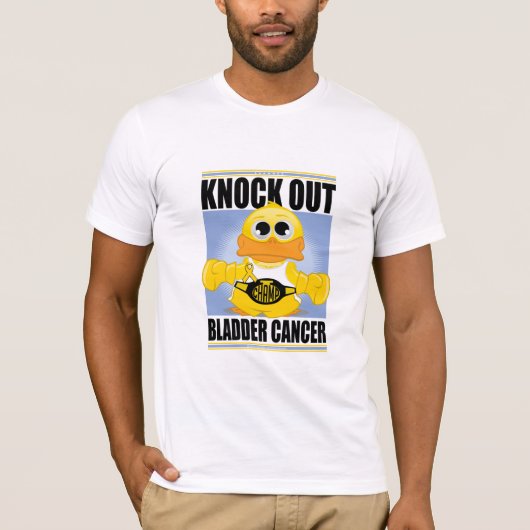 膀胱癌をノックアウトして下さい Tシャツ (正面)
