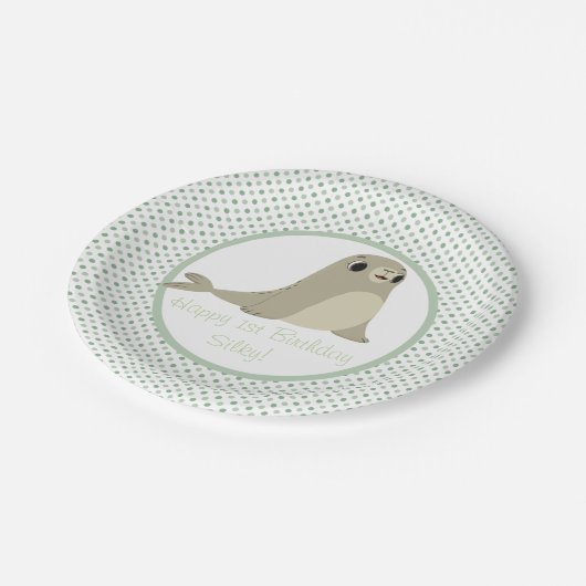 膚触りがよいツノメドリの石のパーティーのプレート- ペーパープレート (アングル)