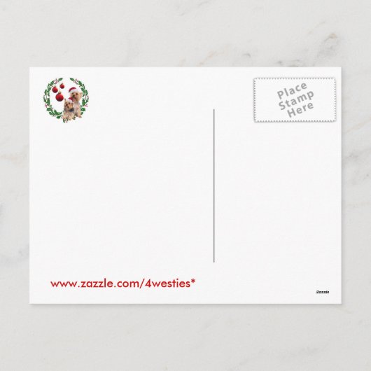 膚触りがよいテリアのクリスマスは郵便はがきを望みます シーズンポストカード (裏面)
