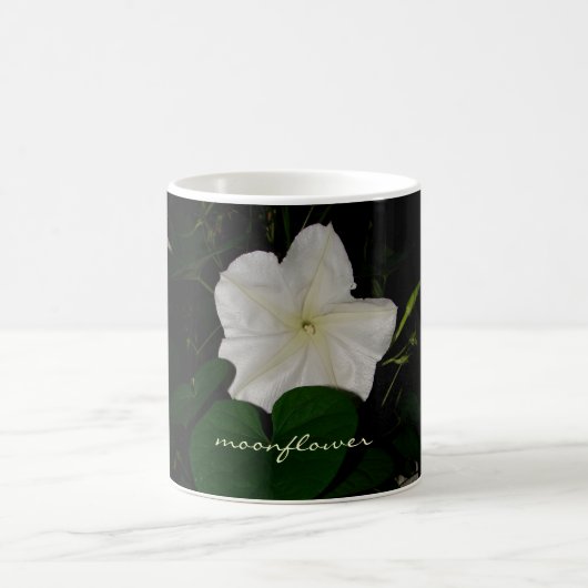 膚触りがよい夜咲くMoonflower コーヒーマグカップ (中央)