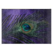 膚触りがよい紫色の孔雀の羽 カッティングボード (正面)