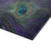 膚触りがよい紫色の孔雀の羽 カッティングボード (角)