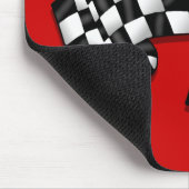 膚触りがよい見るMotorsport chequered旗のギア マウスパッド (コーナー)