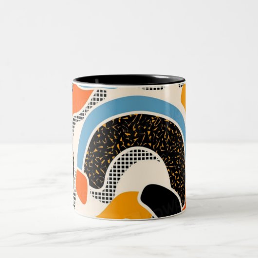 膜シカラフルームレスパターンV ツートーンマグカップ (中央)