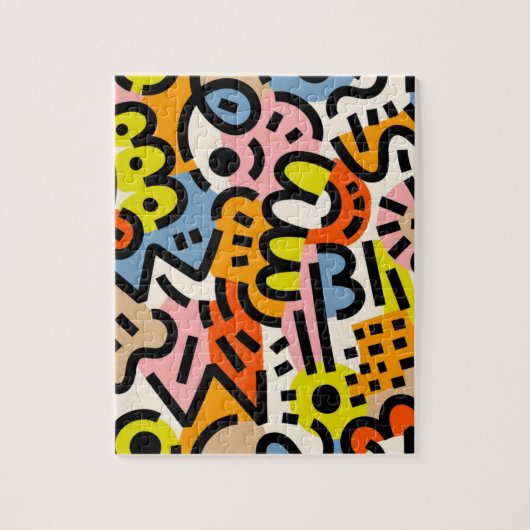 膜シカラフルームレスパターンVII ジグソーパズル (縦)