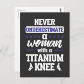 膝おもしろい交換女性手術回復ギフト ポストカード (正面/裏面)