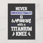 膝おもしろい交換女性手術回復ギフト ポストカード (正面)