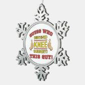 膝おもしろい手術 スノーフレークピューターオーナメント (右)