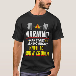 膝から肘へのクランチワークアウトのユーモア トレーニングジム 健康 Tシャツ