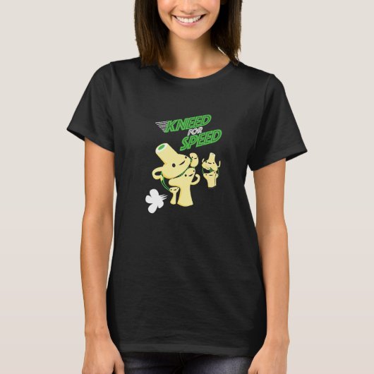 膝のおもしろいデザイン、かわいい膝の外科手術の交換R Tシャツ (正面)