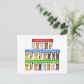 膝の交換手術の回復かわいい猫 ポストカード (スタンド正面)