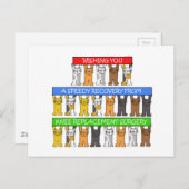 膝の交換手術の回復かわいい猫 ポストカード (正面/裏面)