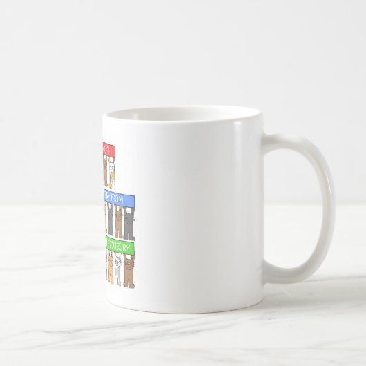 膝の取り替えの外科回復かわいい猫 コーヒーマグカップ (右)