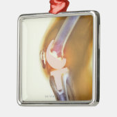 膝の取り替え。 総膝の着色されたX線 メタルオーナメント (左)