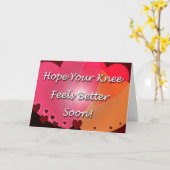 膝の手術が順調に進むハート カード (黄色い花)