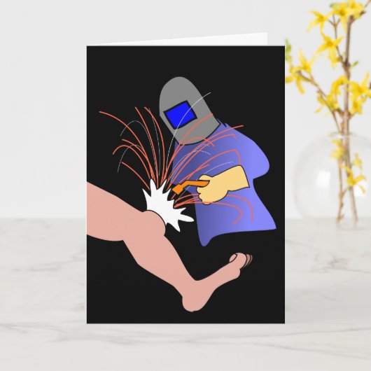 膝の手術はカードのウェルダーユーモアのあるアニメを得る カード (黄色い花)