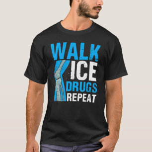 膝の手術サバイバー歩行氷薬リピーター膝R Tシャツ