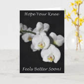 膝の手術ホワイトオーキッド カード (黄色い花)