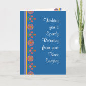 膝の手術用ランゴリ・ブルーから体を縁どよくする カード (正面)