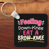 膝の手術陽性パン – Cute Brownie キーホルダー (正面)