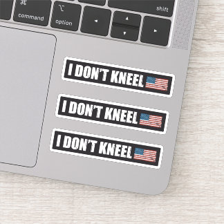 膝まづかない MAGA アメリカ国旗を敬え グランジデザイン 3x シール